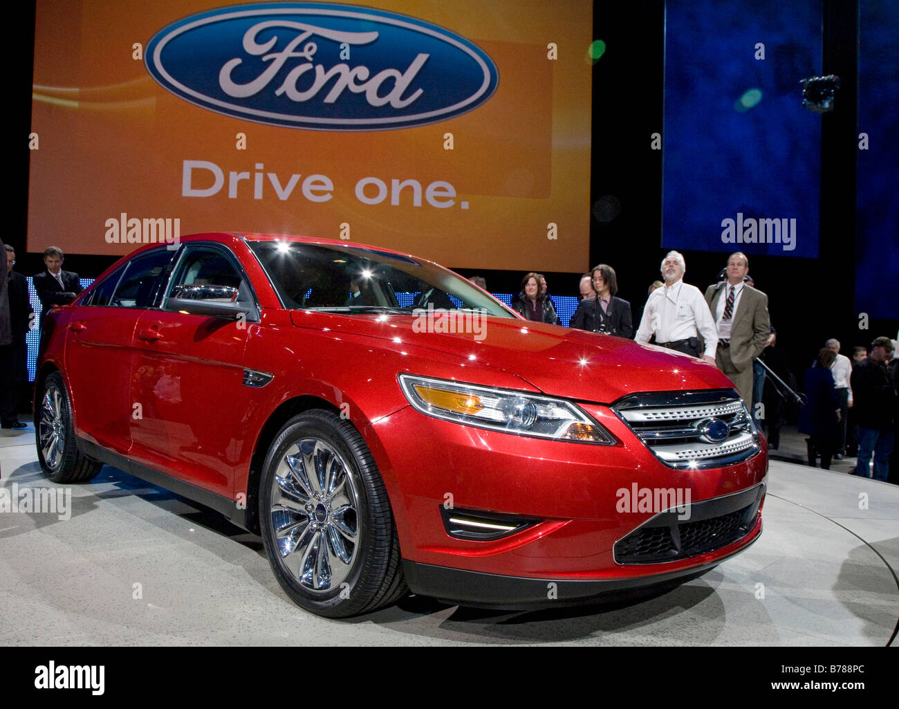 Detroit Michigan The Ford Taurus on display at the North American International Auto Show Stock Photo