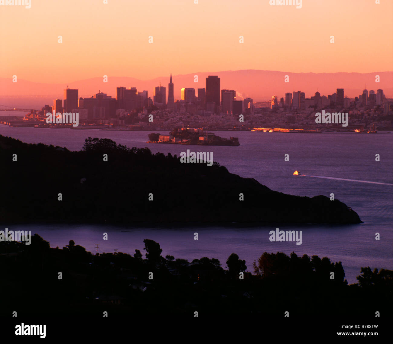 The morning ferry from Larkspur to San Francisco goes past Alcatraz