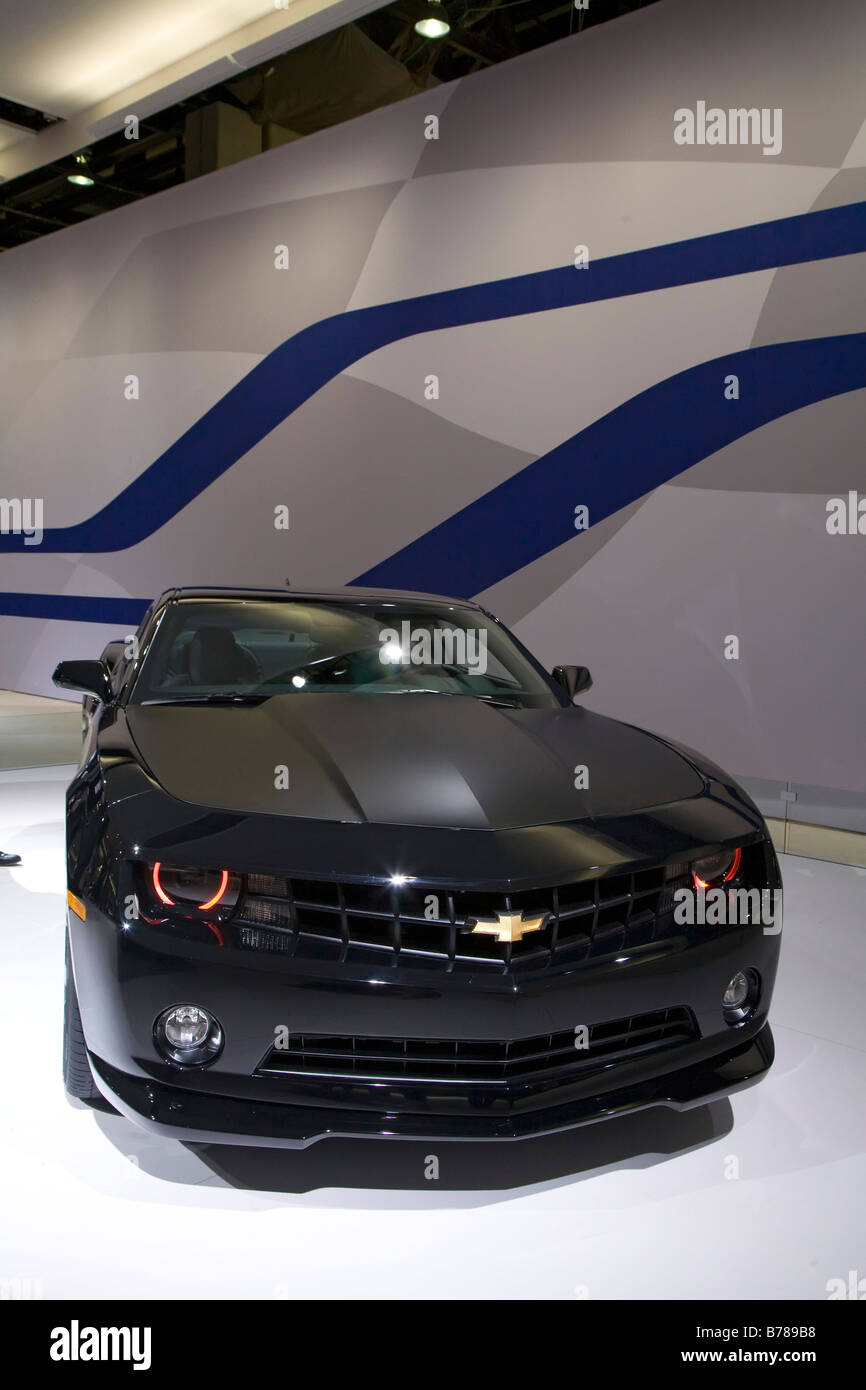 Detroit Michigan The Chevrolet Camaro Black Concept car on display at the North American International Auto Show Stock Photo