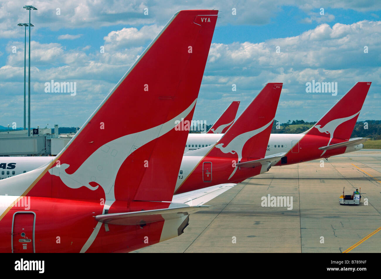 Qantas Boeing jets at Tullamarine Melbourne Airport Stock Photo