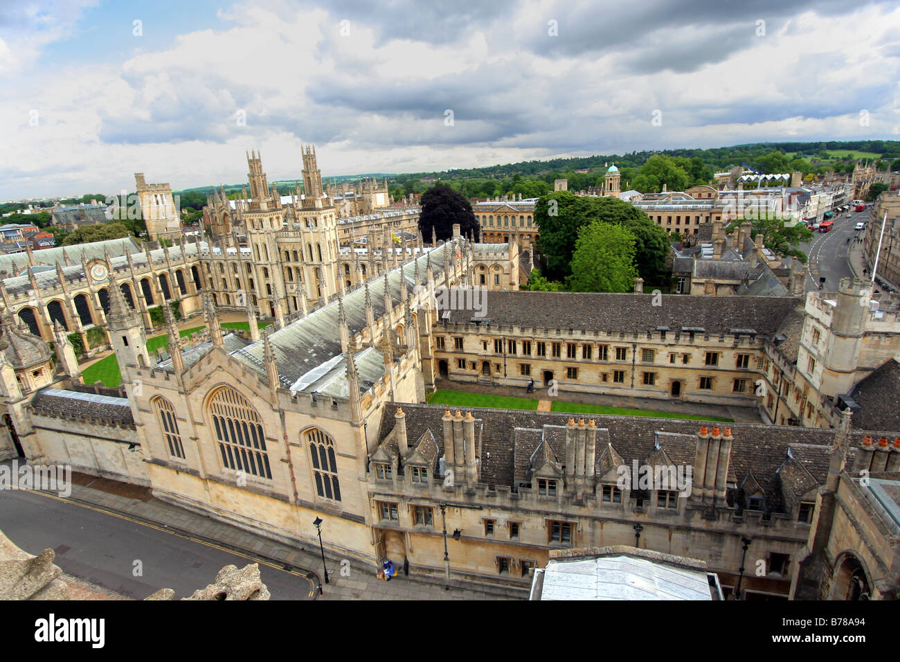Oxford University, panoramic view from above Stock Photo