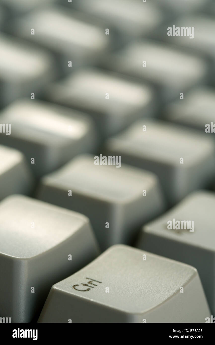 Grey, wireless computer keyboard Stock Photo
