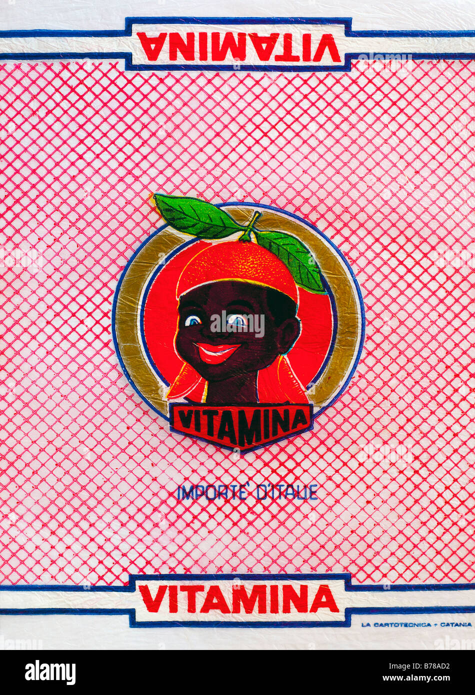 Printed ephemera / Citrus fruit wrapper from Italy Black boy with