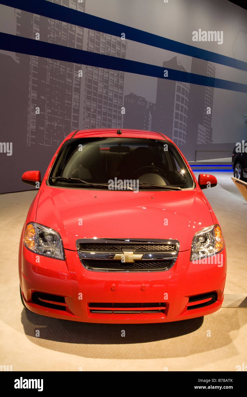 Detroit Michigan The Chevrolet Aveo on display at the North American International Auto Show Stock Photo