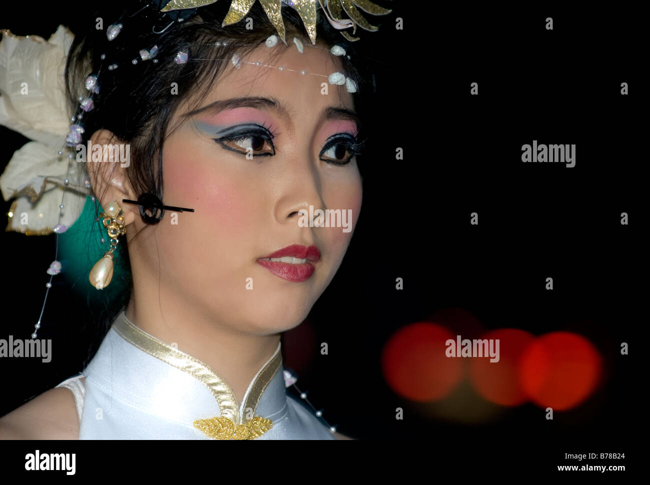 Chingay Exotic Singapore girl in costume for the Chingay parade Stock