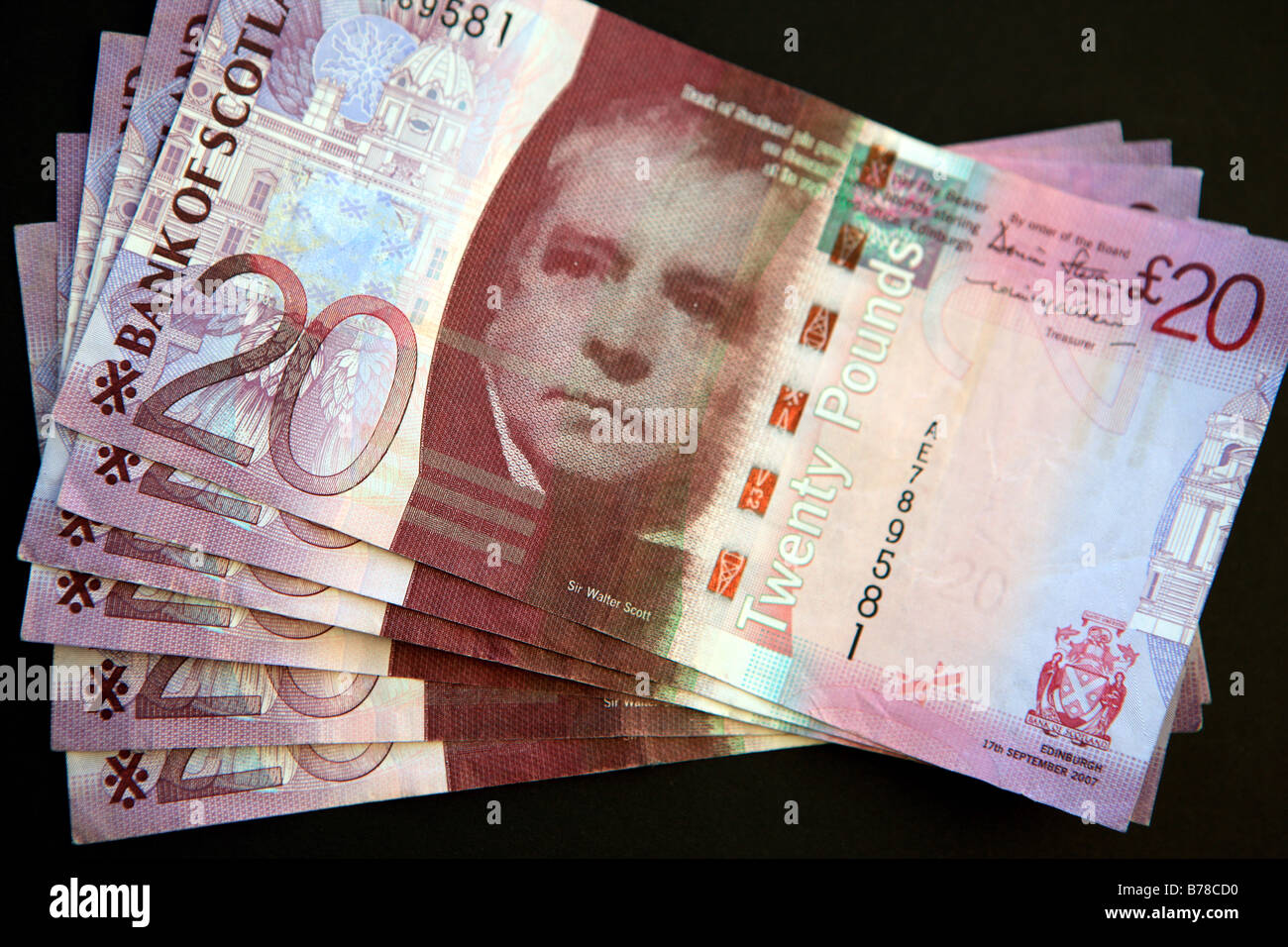 Twenty pound notes Stock Photo