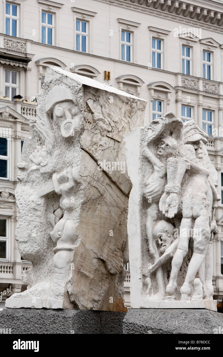 Sculptures by Alfred Hrdlicka on Albertinaplatz, Vienna, Austria, Europe Stock Photo