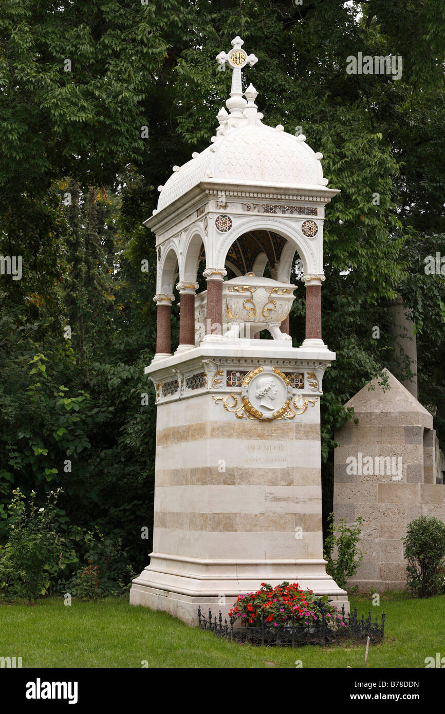 Dr Carl Ritter von Ghega sepulchre, Wiener Zentralfriedhof, cemetery, Vienna, Austria, Europe Stock Photo