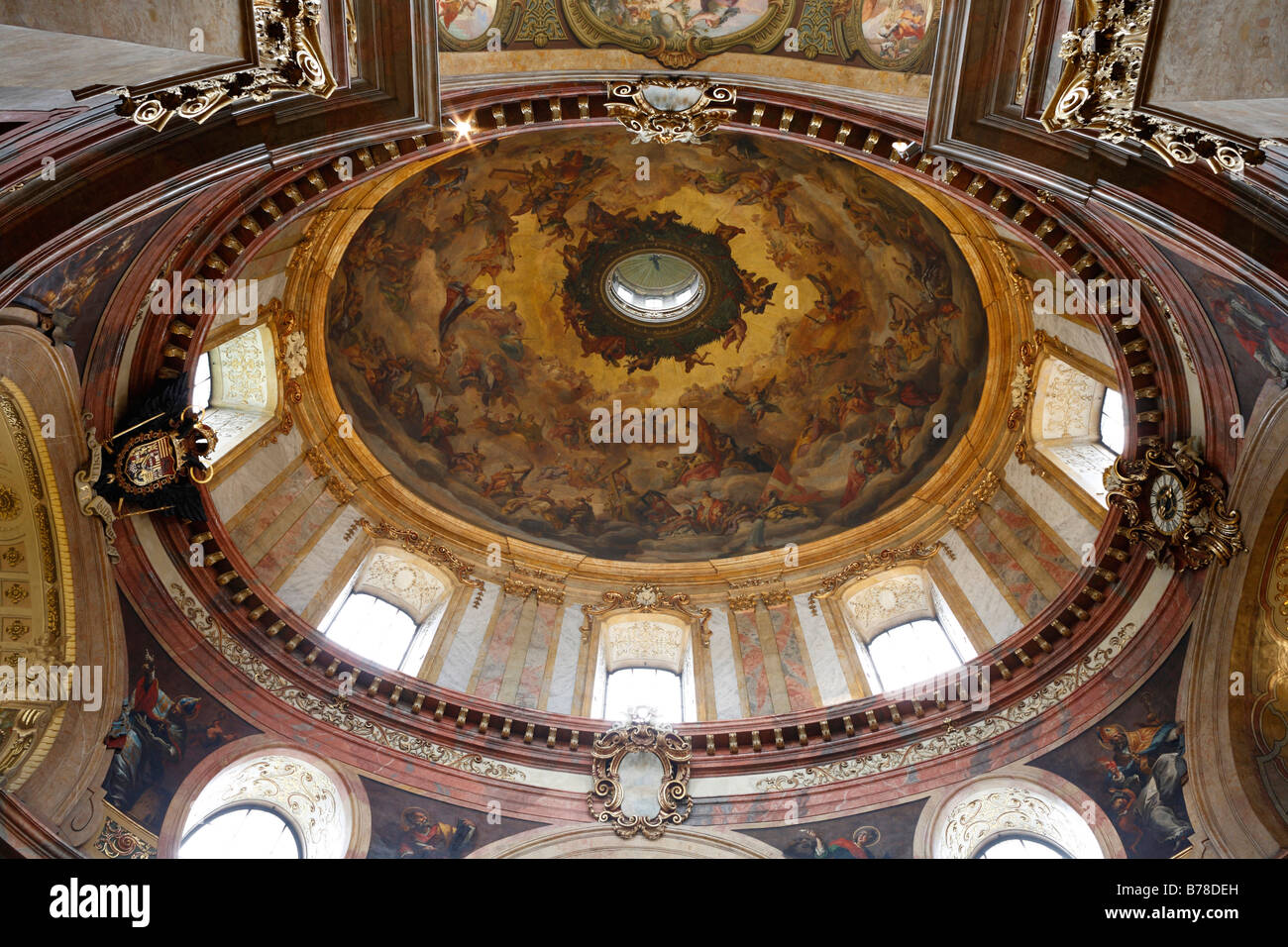 Peterskirche cupola, J.M. Rotmayr frescos, Vienna, Austria, Europe Stock Photo