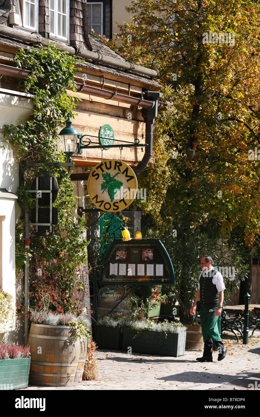 Tavern selling new wine, sign 'Sturm Most' in Grinzing, Vienna, Austria, Europe Stock Photo