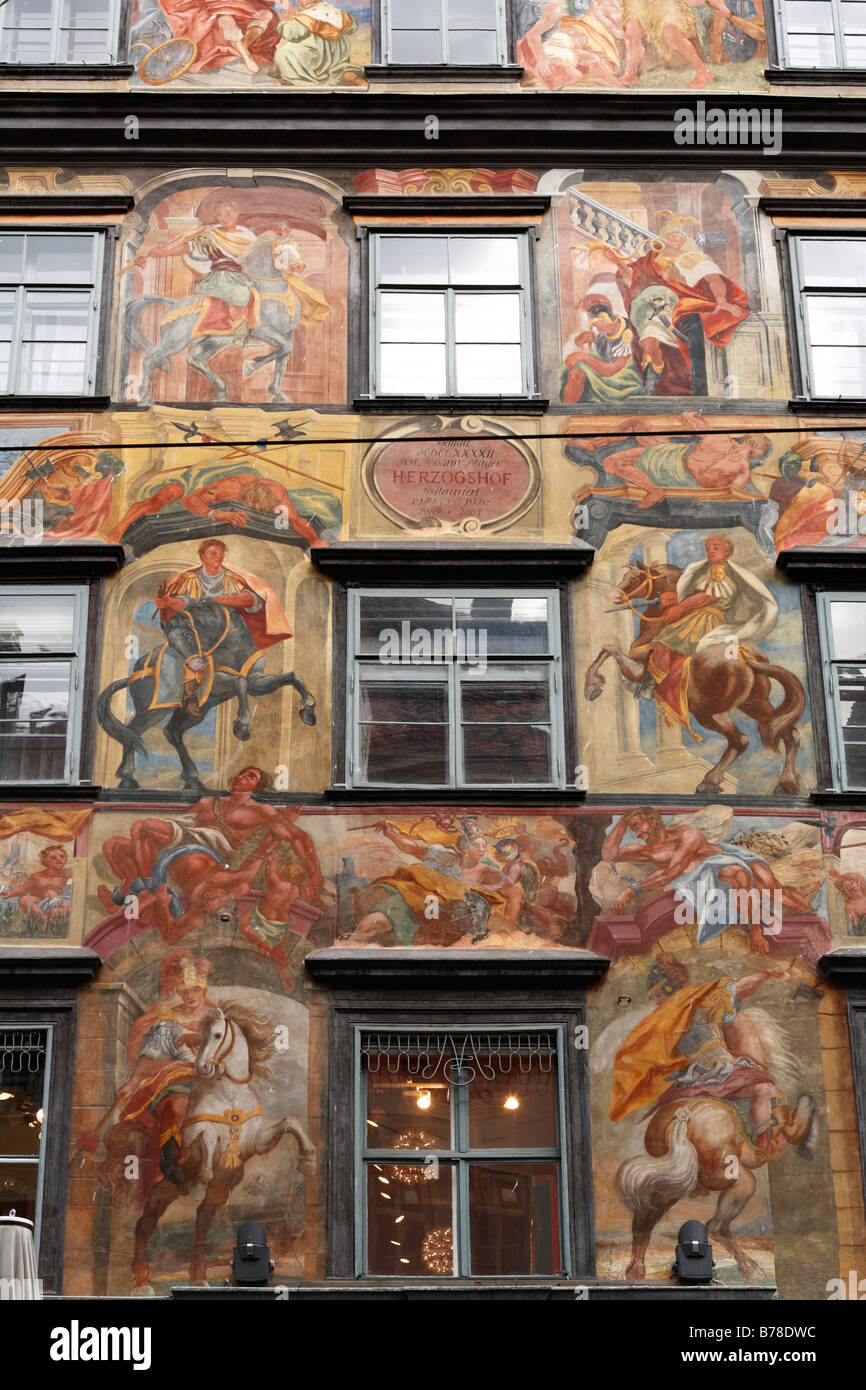Painted House in Herrengasse alley, Graz, Styria, Austria, Europe Stock Photo