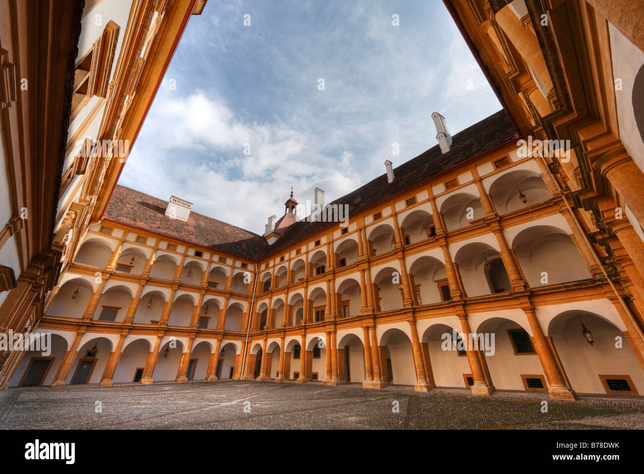 Inner courtyard of Eggenberg Castle, Graz, Styria, Austria, Europe Stock Photo