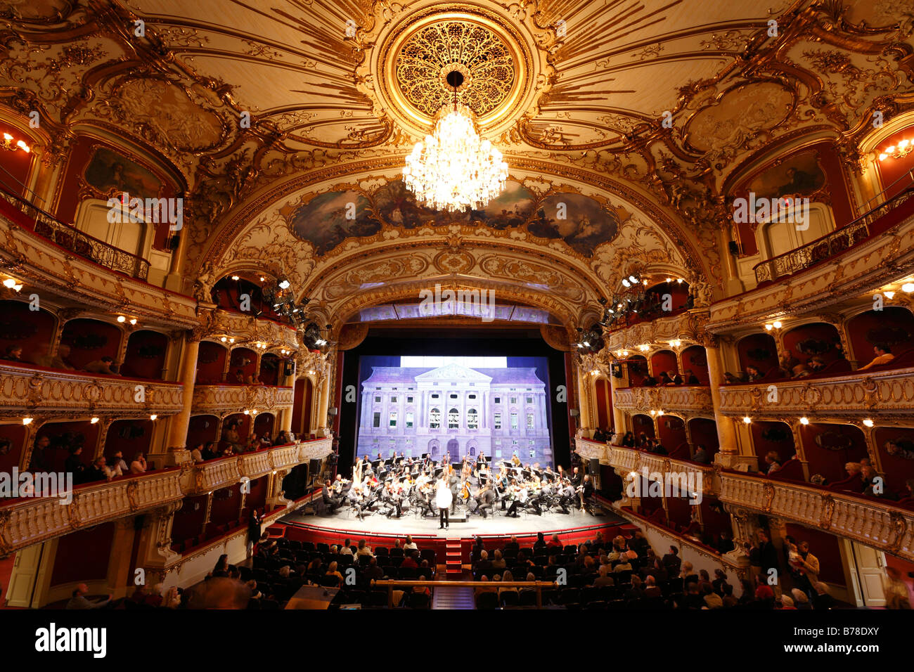 Grazer Oper, Opera House in Graz, performance during a theatre festival, Graz, Styria, Austria, Europe Stock Photo