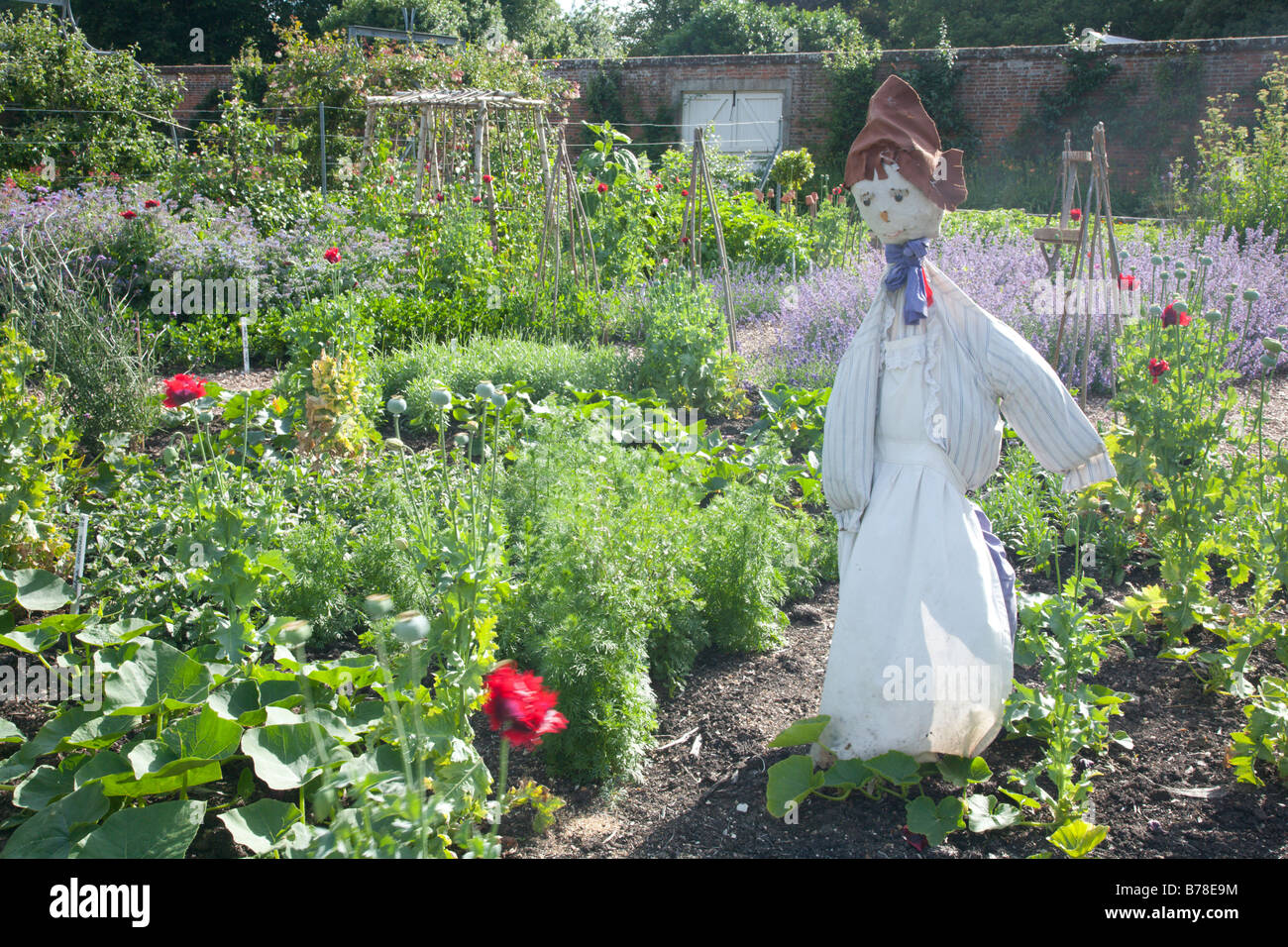 Scarecrow in the Walled Garden Osborne House Isle of Wight Stock Photo
