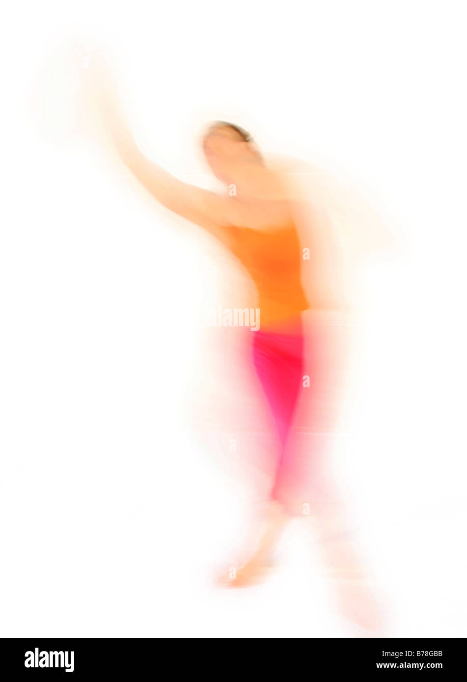 Dancer and movement pedagogue, movement therapist, during a dance and movement improvisation Stock Photo