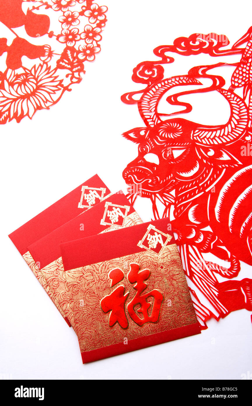 Pin by wengkeng chan on chinese new year Close-up of Chinese New Year cards with Paper decoupage in background