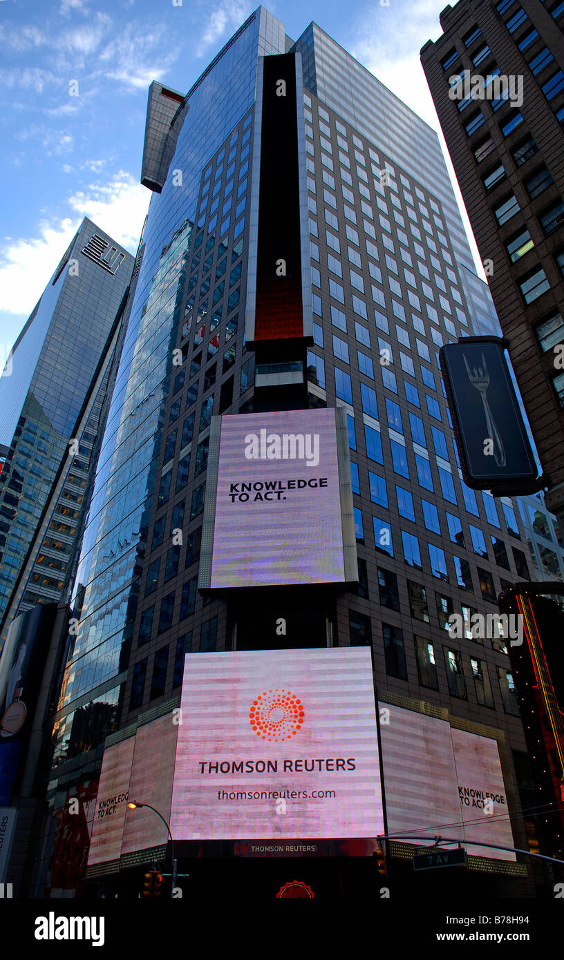 Illuminated advertising boards on skyscrapers, Times Square, New York City, USA Stock Photo