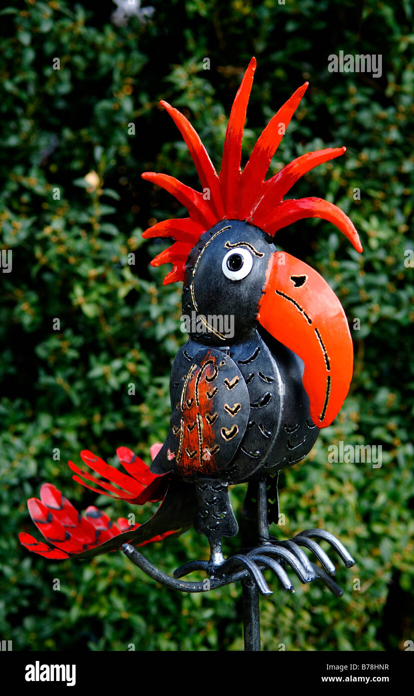 Colourful fantasy bird made of metal in a garden exhibition, Wachenroth,  Middle Franconia, Bavaria, Germany, Europe Stock Photo - Alamy
