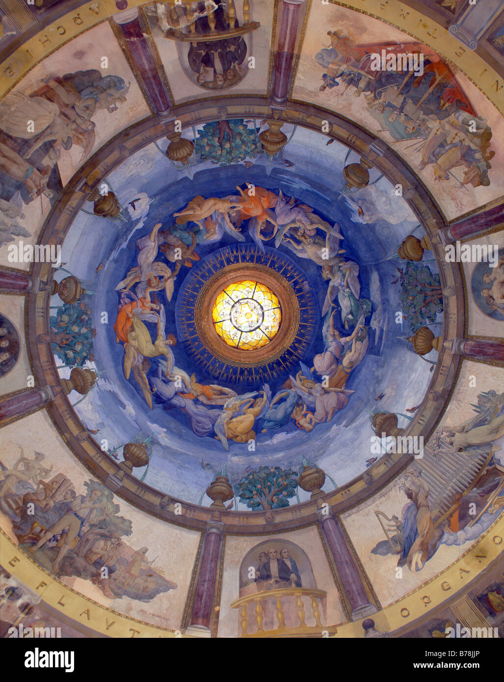 Montecatini Terme, Tuscany, Italy. Interior of the 'Tettuccio' spa (Terme Tettuccio). Painted ceiling Stock Photo