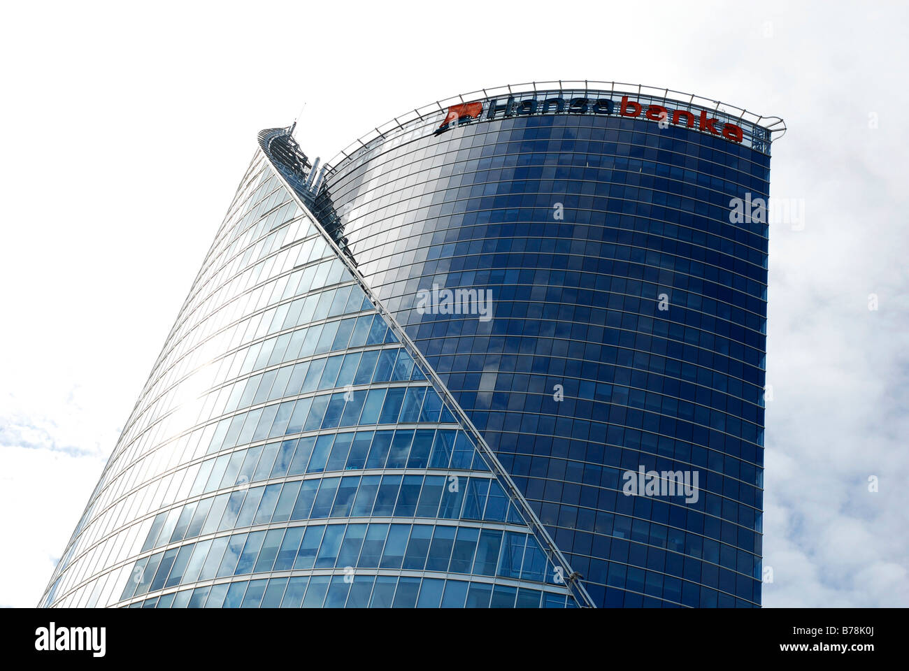 Modern glass facade of the Hansa Banka Bank, Riga, Latvia, Baltic states, Northeastern Europe Stock Photo
