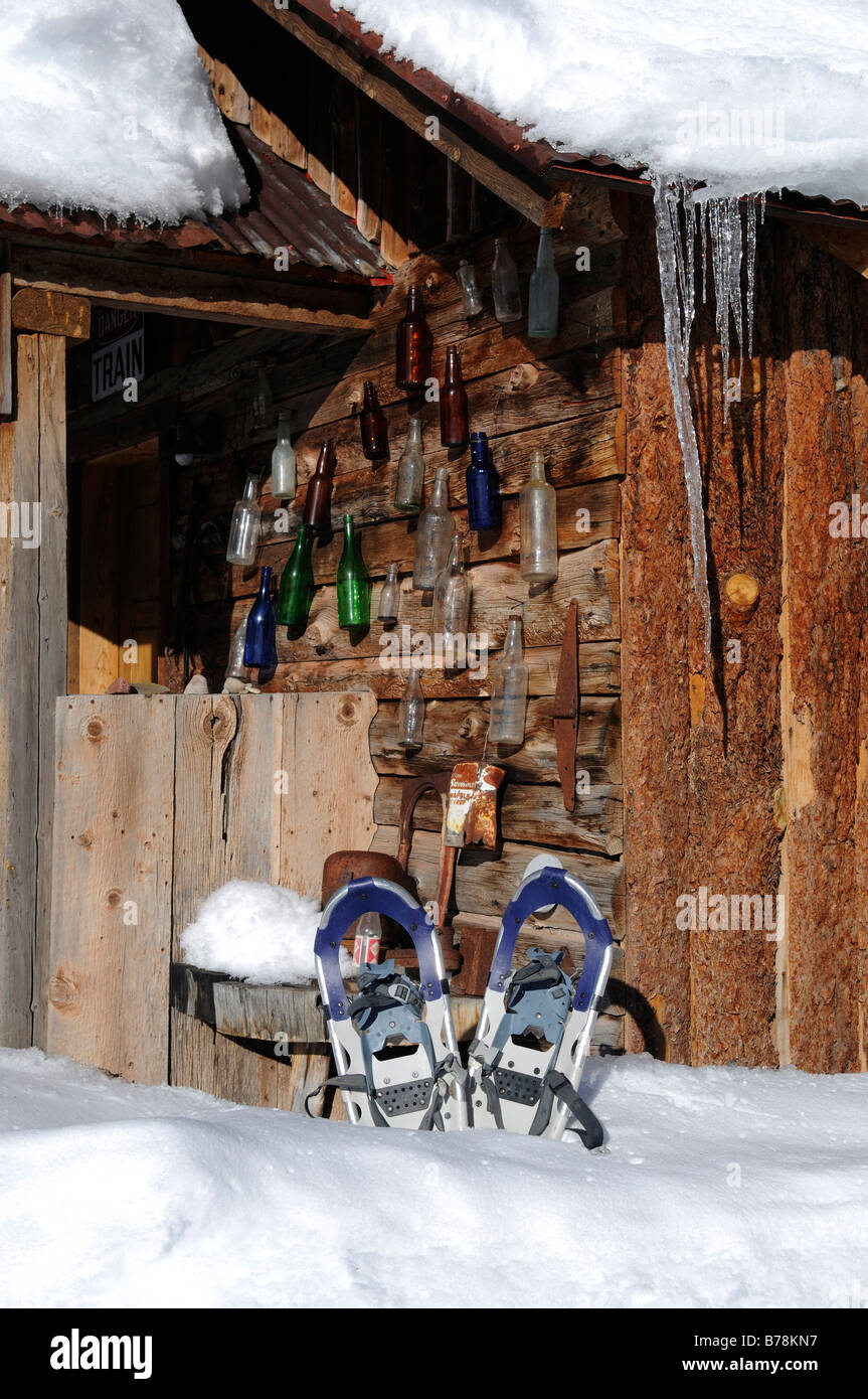 Snow Shoes In Front Of The Dunton Hot Springs Lodge Colorado Usa