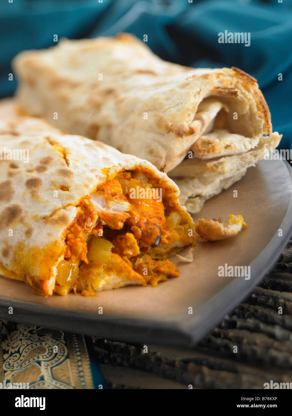 chicken curry wrap Stock Photo Alamy