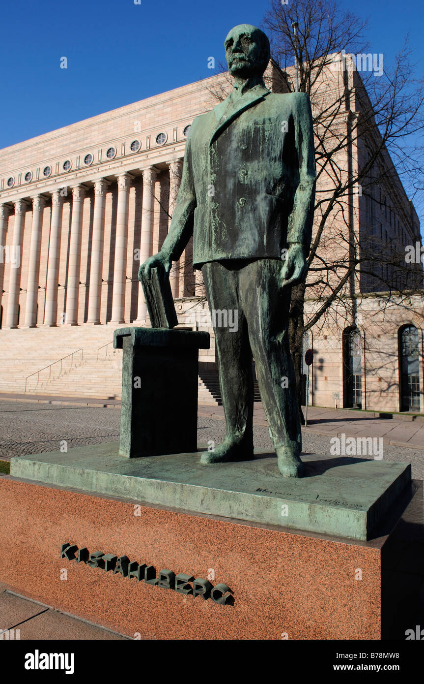 Statue of Stahlberg in front of Parliament, Helsinki, Finland, Europe ...
