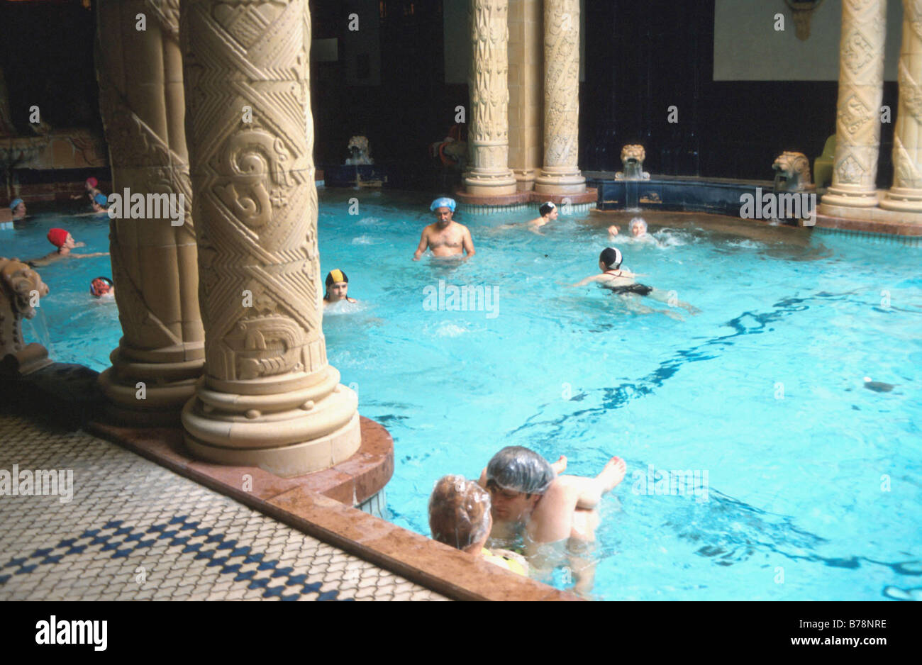 HUNGARY. INTERIOR OF A PUBLIC BATH HOUSE IN BUDAPEST. Photo by Julio Etchart Stock Photo