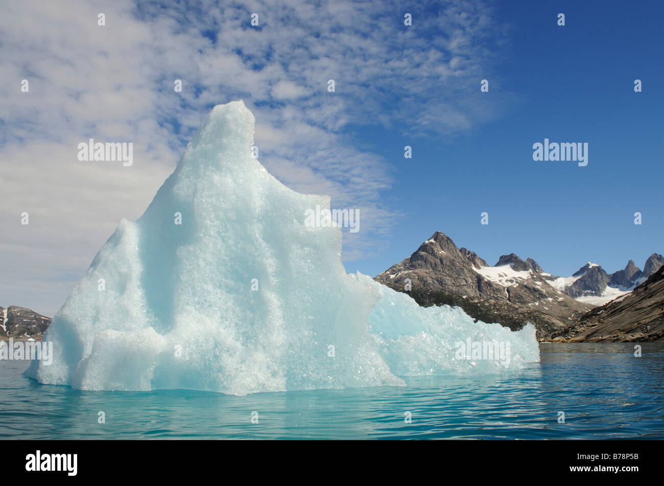 Iceberg in the Ikasartivaq-Fjord, East-Greenland, Greenland Stock Photo