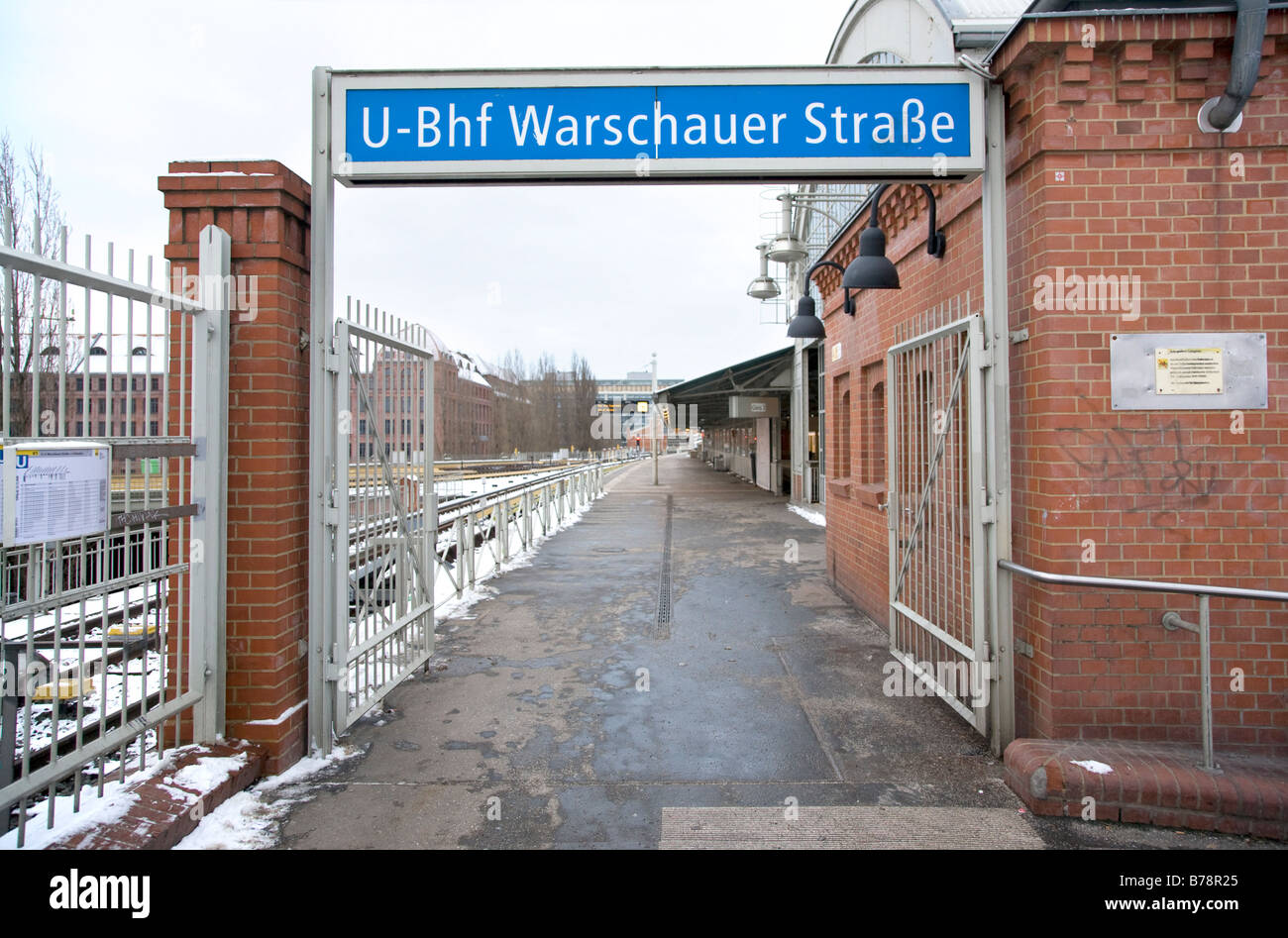 Entrance to Warchauerstr U Bahn in Berlin Stock Photo