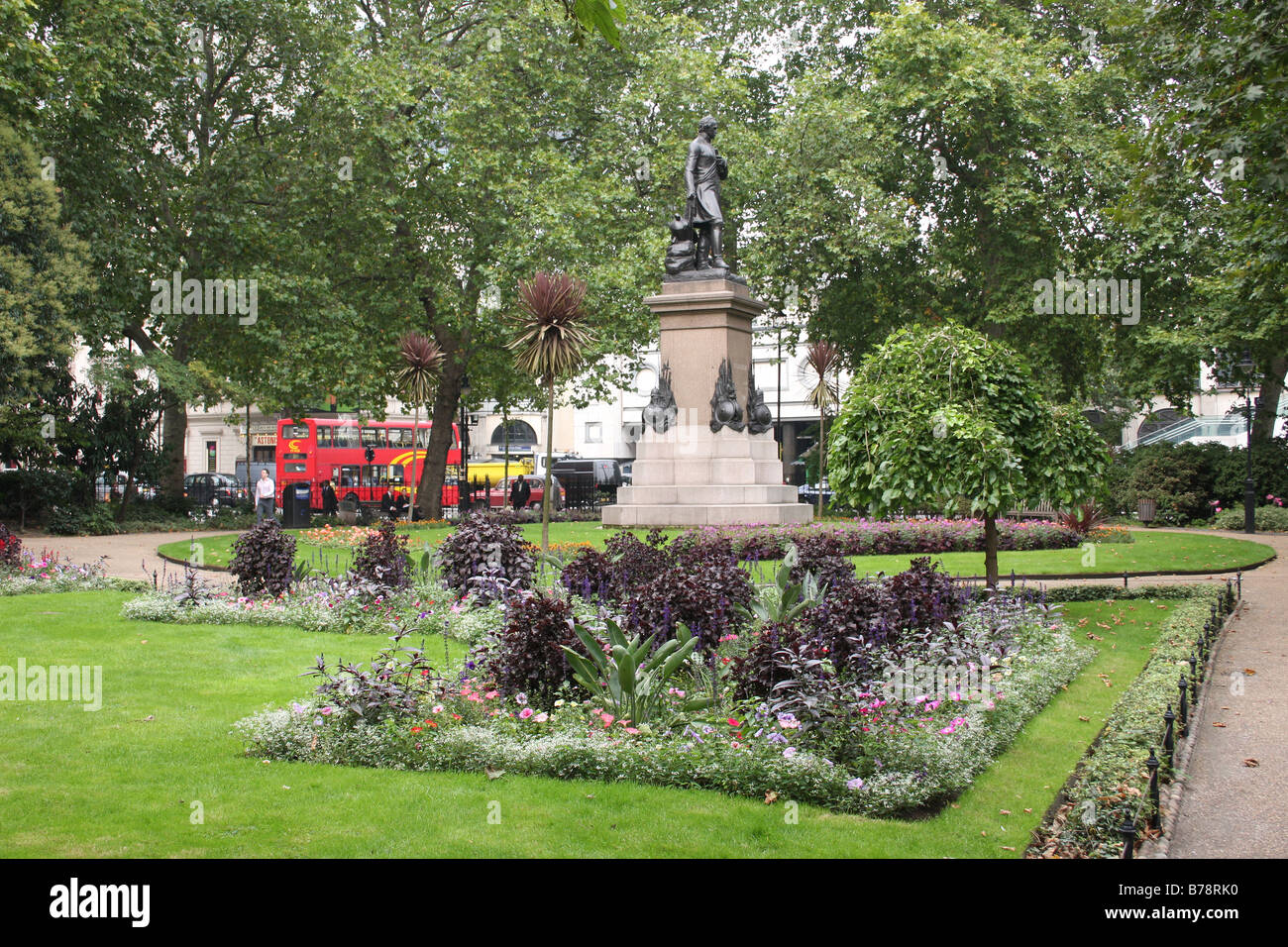 A statue of James Outram in London's Victoria Embankment Gardens, Westminster. Stock Photo