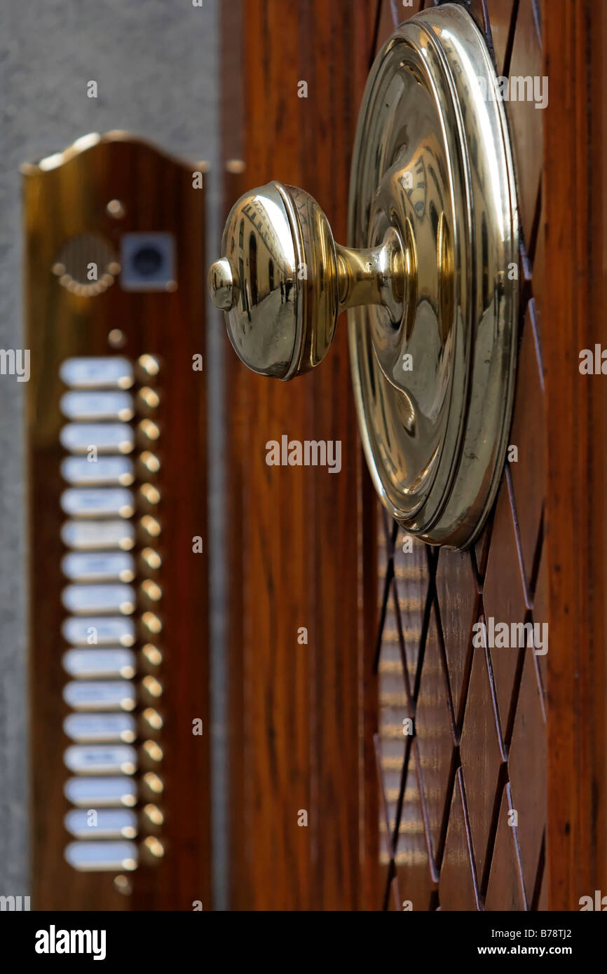 Brass Door Handle and Door Bells with Residence Name Plates Siena