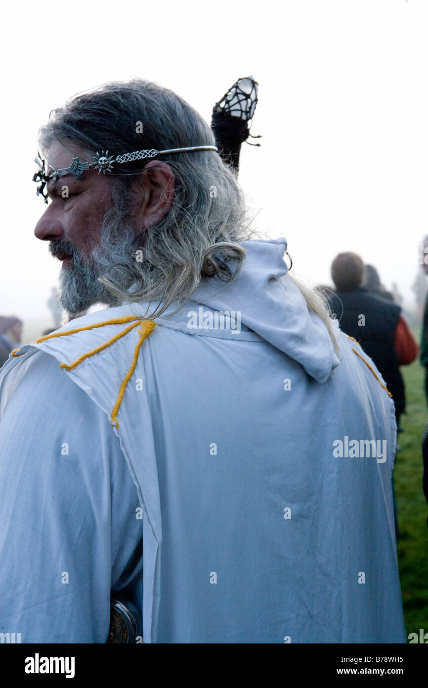 King Arthur Pendragon Winter Solstice Stonehenge 2005 Stock Photo