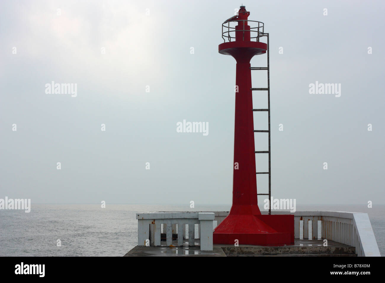 Light beacon in Anping Harbor,Taiwan. Stock Photo