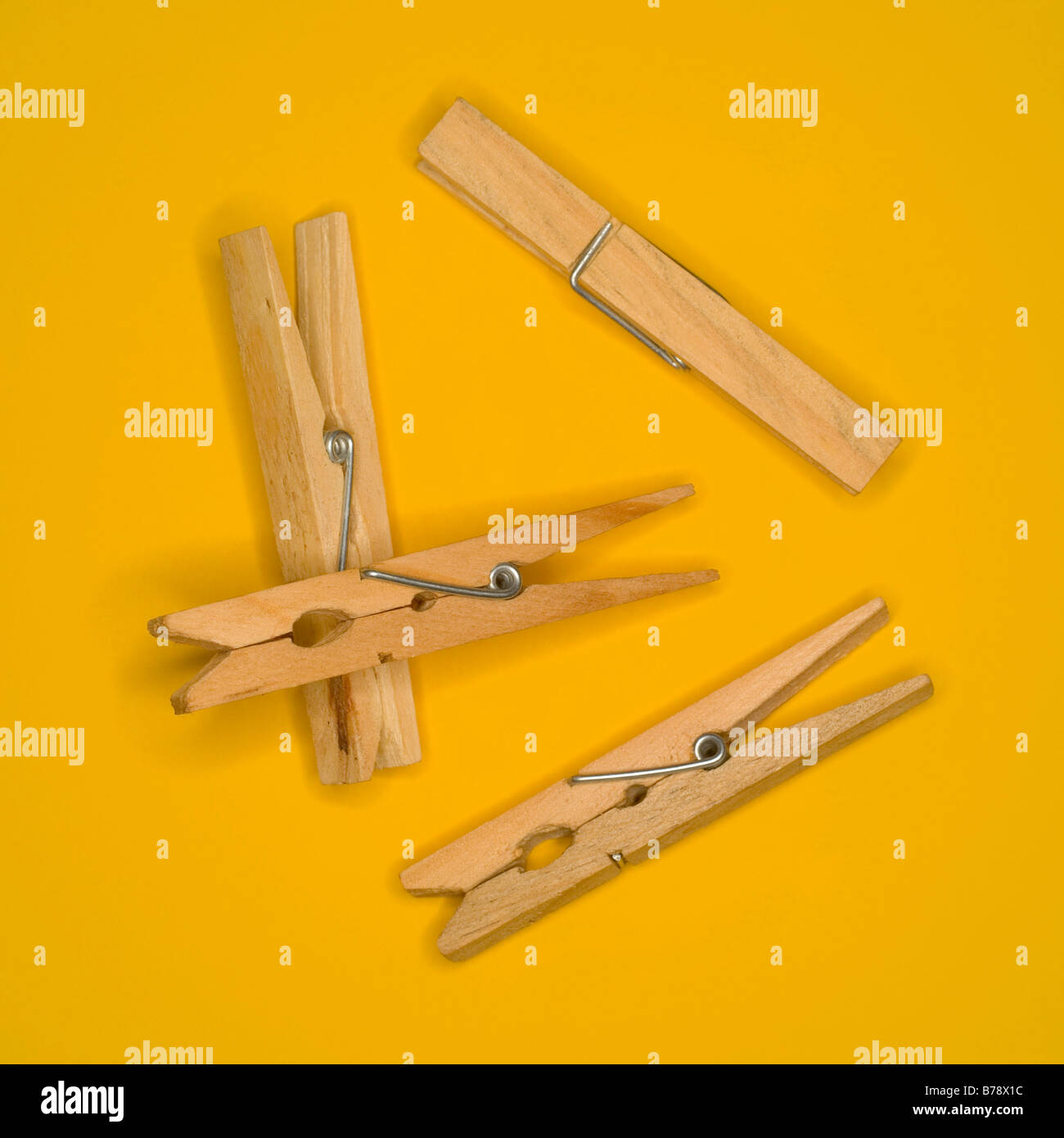 Clothespins elevated view Stock Photo Alamy