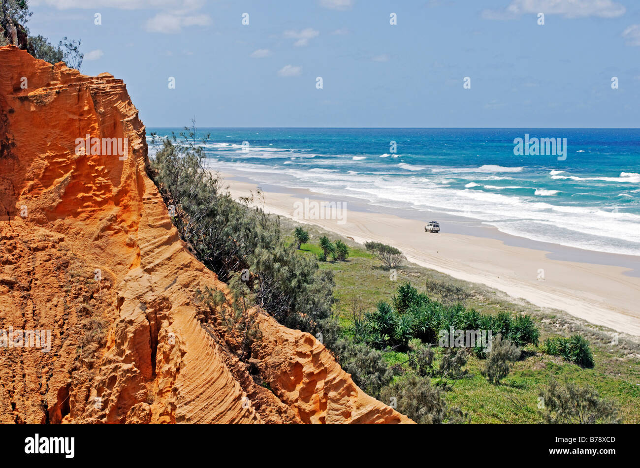 Sand formation at the Red Canyon and the 75-Mile Beach, Fraser Island, Queensland, Australia Stock Photo