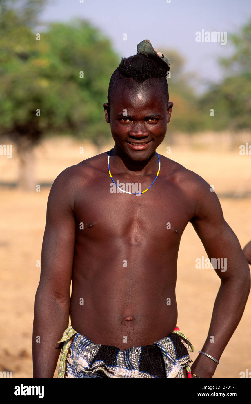 Himba man, portrait, Kaokoveld, Namibia, Africa Stock Photo