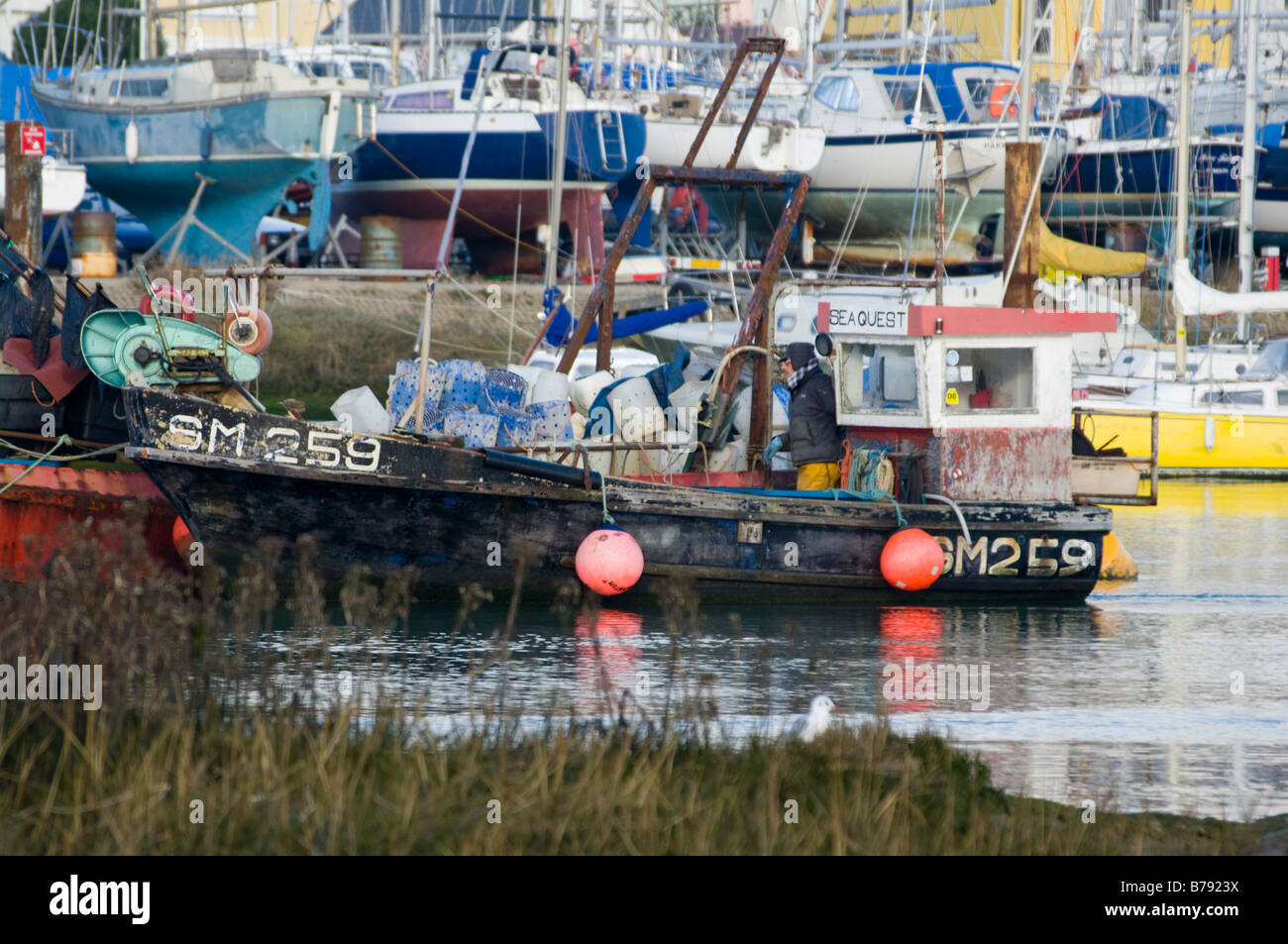 commercial Fishing Boat on The River Adur Shoreham West Sussex fleet UK Stock Photo