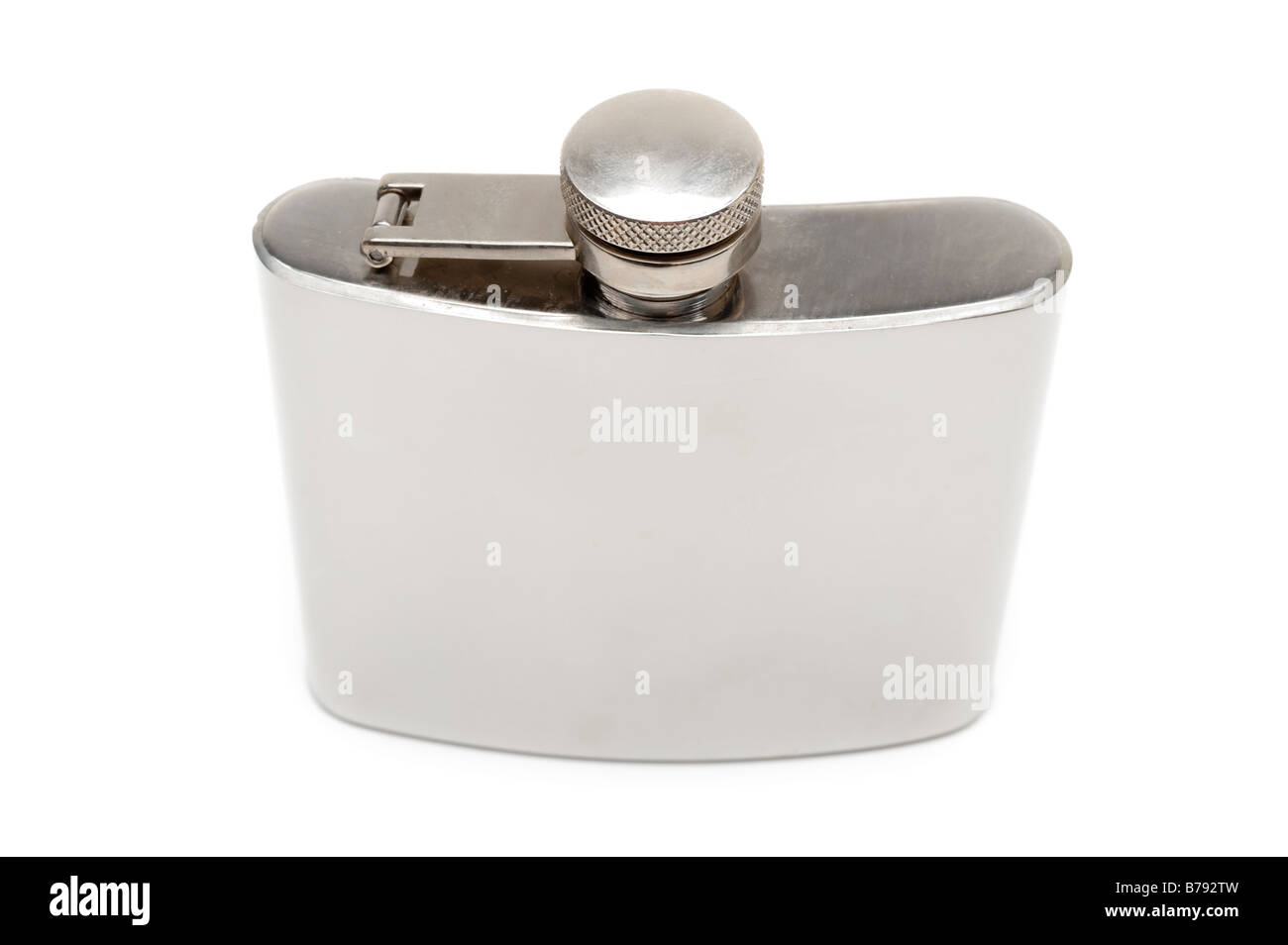 Stainless steel hip flask Stock Photo