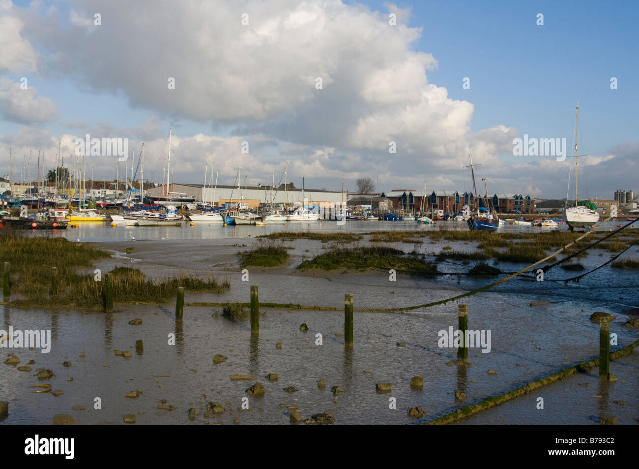 View across the Mud Flats of The River Adur Shoreham West Sussex Stock Photo