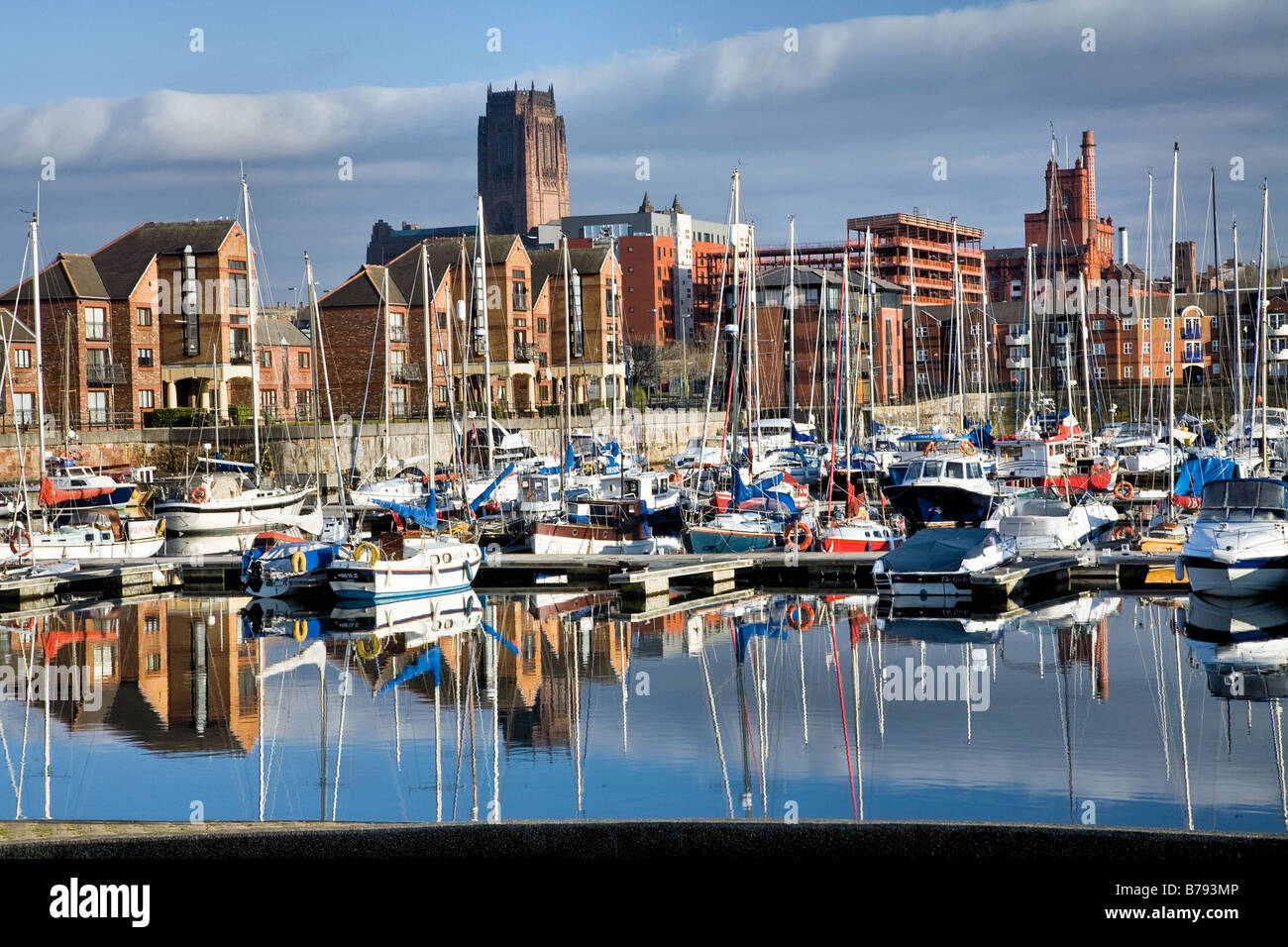 Coburg Dock at Liverpool Waterrfont, Stock Photo