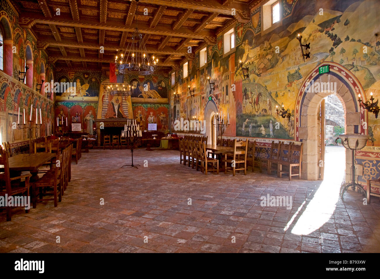 A BANQUET HALL at CASTELLO DI AMAROSA a WINERY housed in an ITALIAN ...