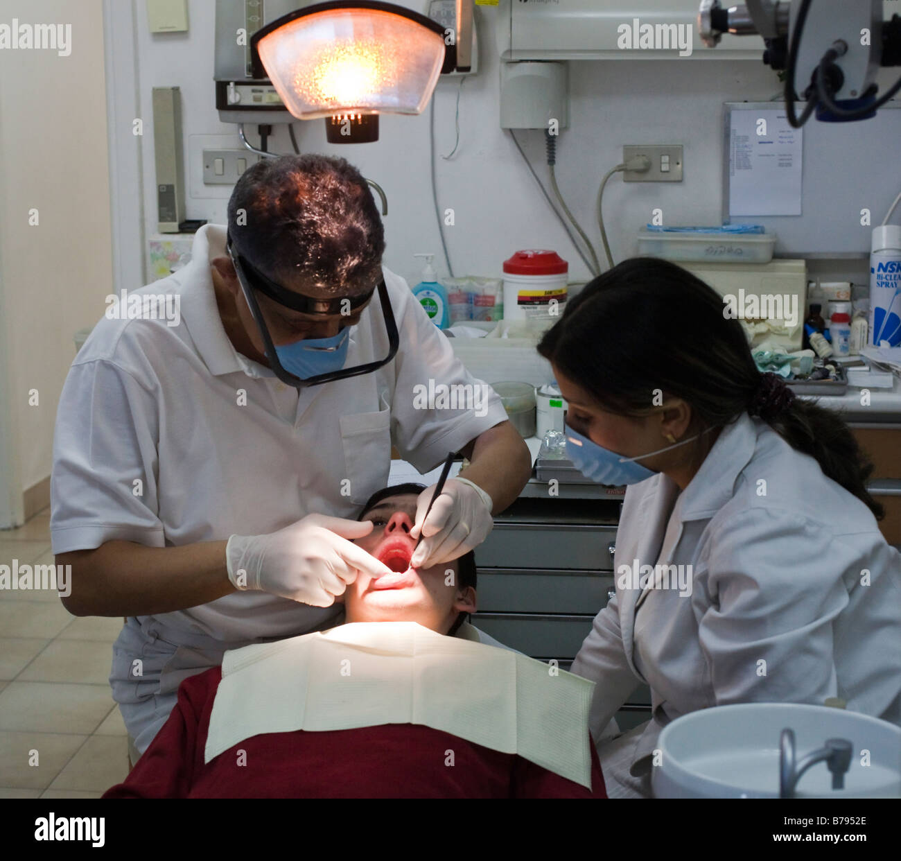 dentist examining teeth of patient, Cairo, Egypt Stock Photo Alamy