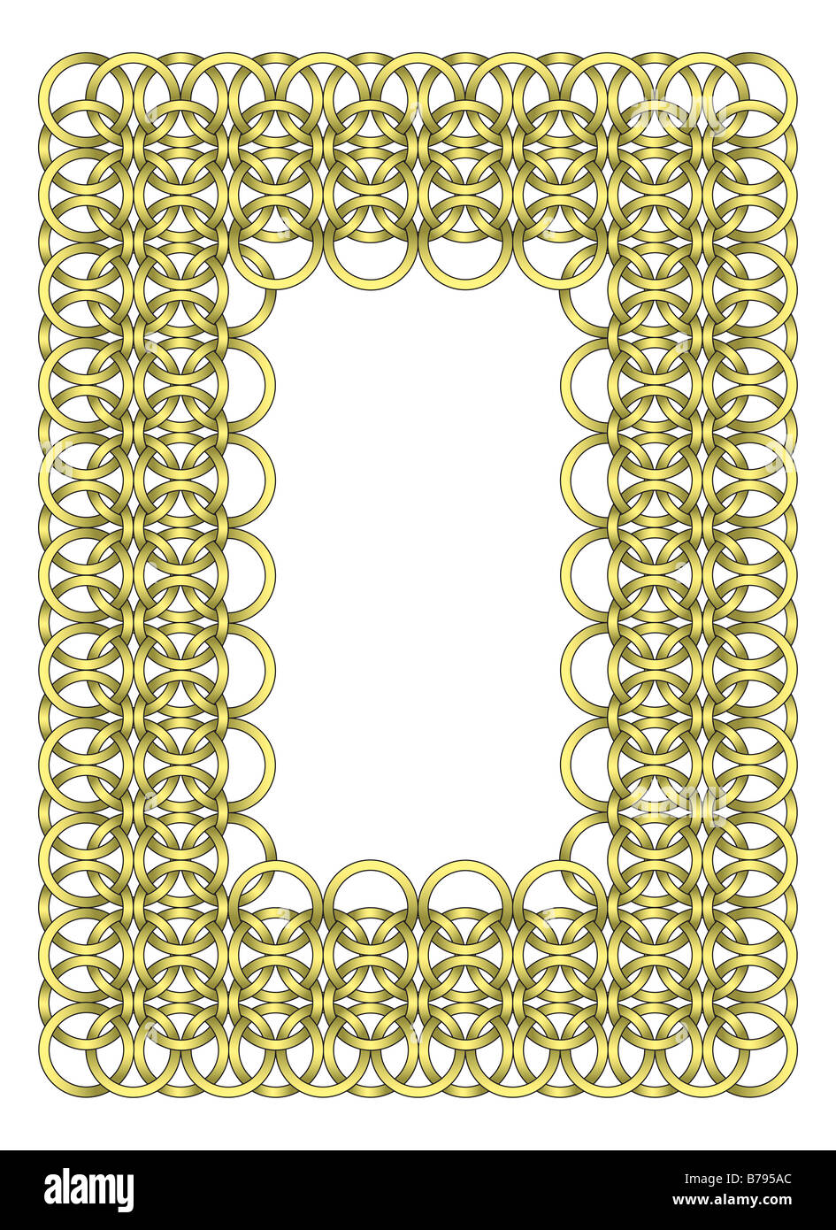 Decorative golden chain link frame illustration on white Stock Photo ...