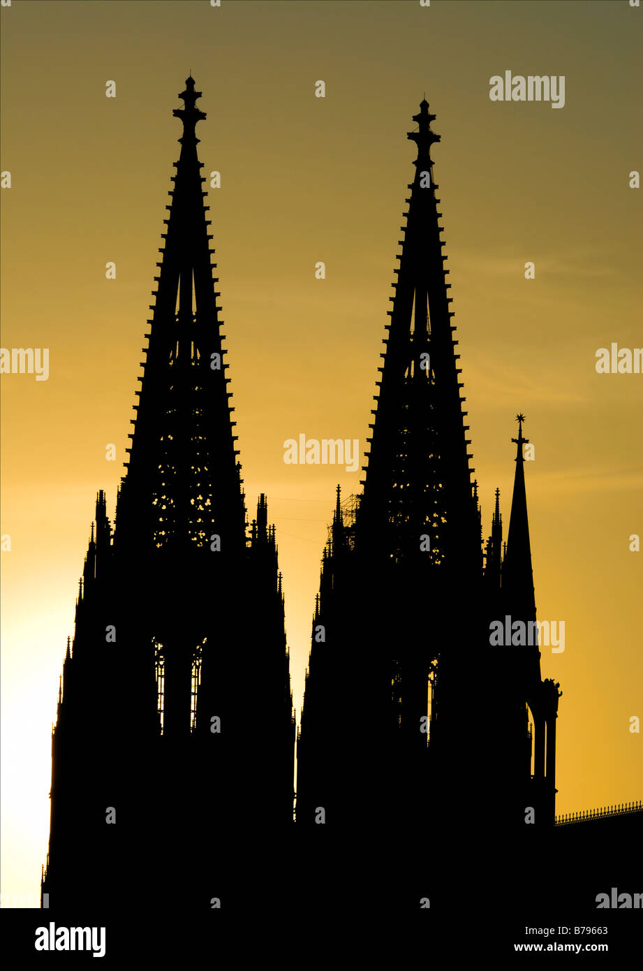 Germany Cologne sunset on the famous cathedral Stock Photo
