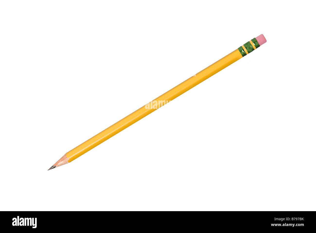 An isolated unused freshly sharpened pencil for use in any school or writing inference Stock Photo
