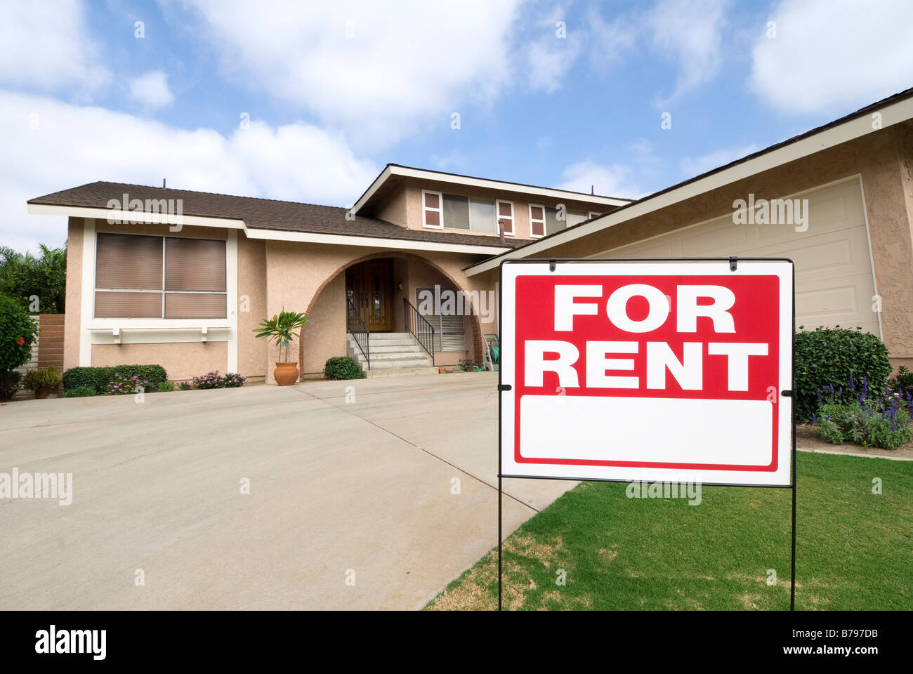 A home is being rented during tough economic times Stock Photo