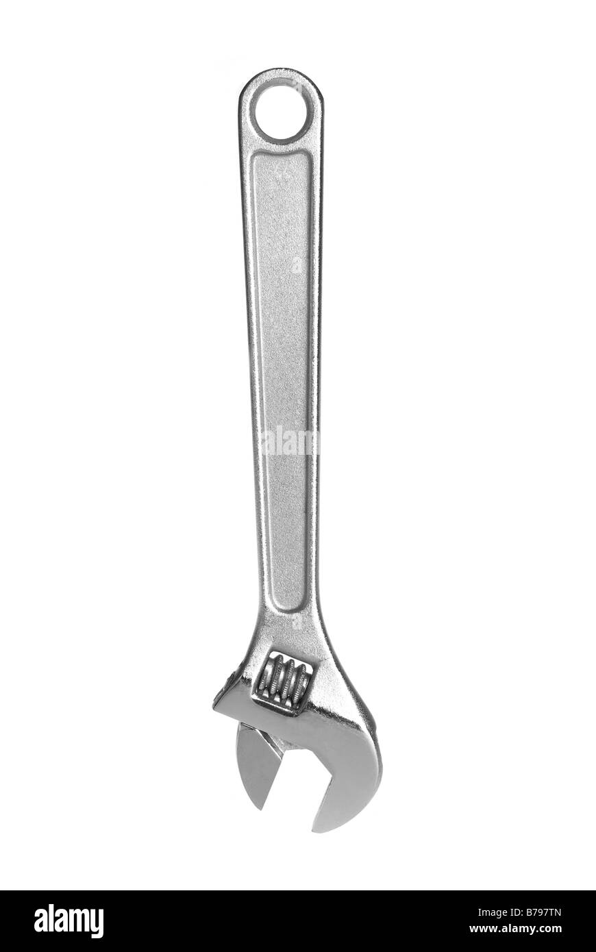 An adjustable wrench isolated on a white background Stock Photo