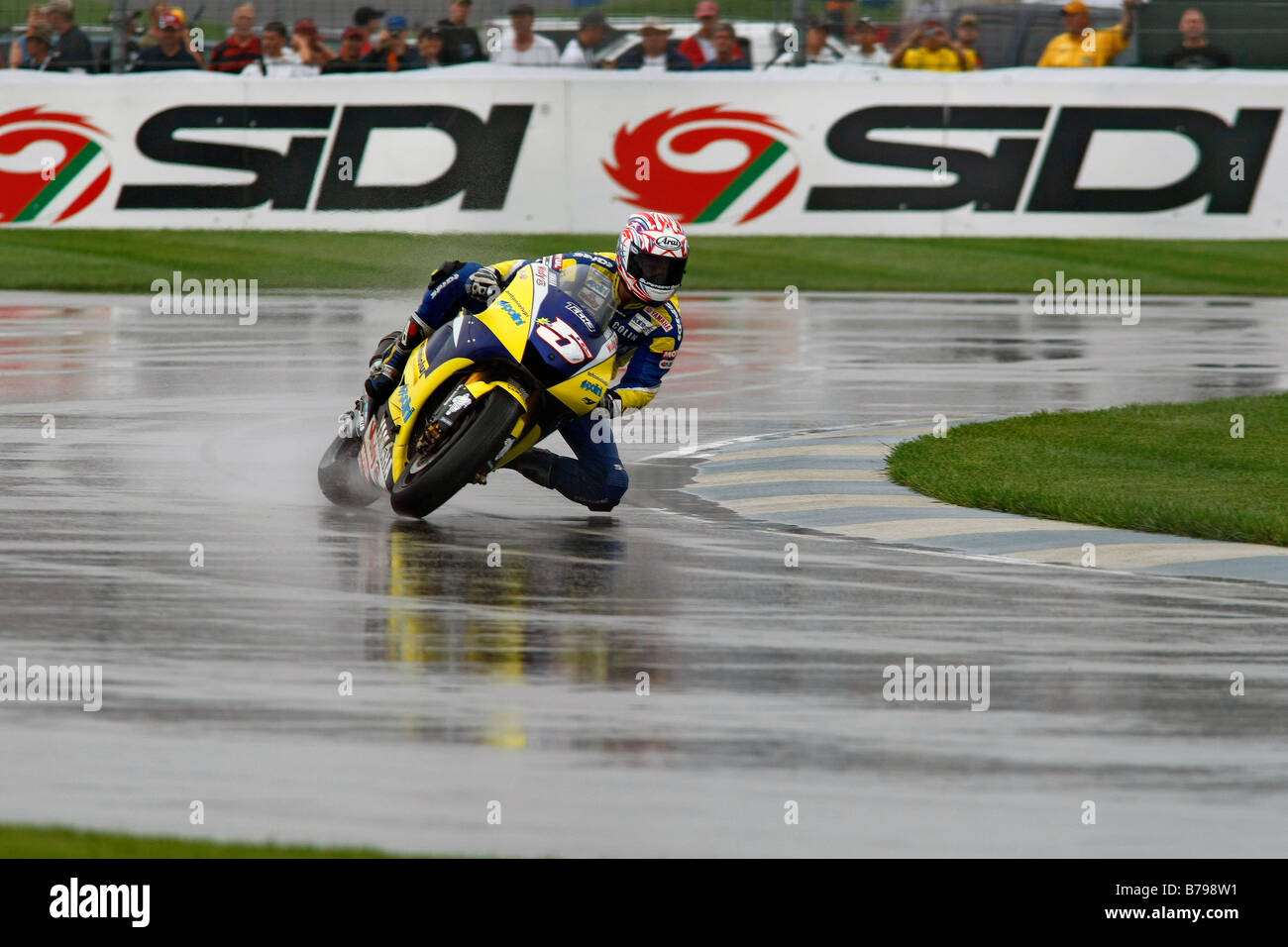 Colin Edwards at Indianapolis Speedway. Stock Photo