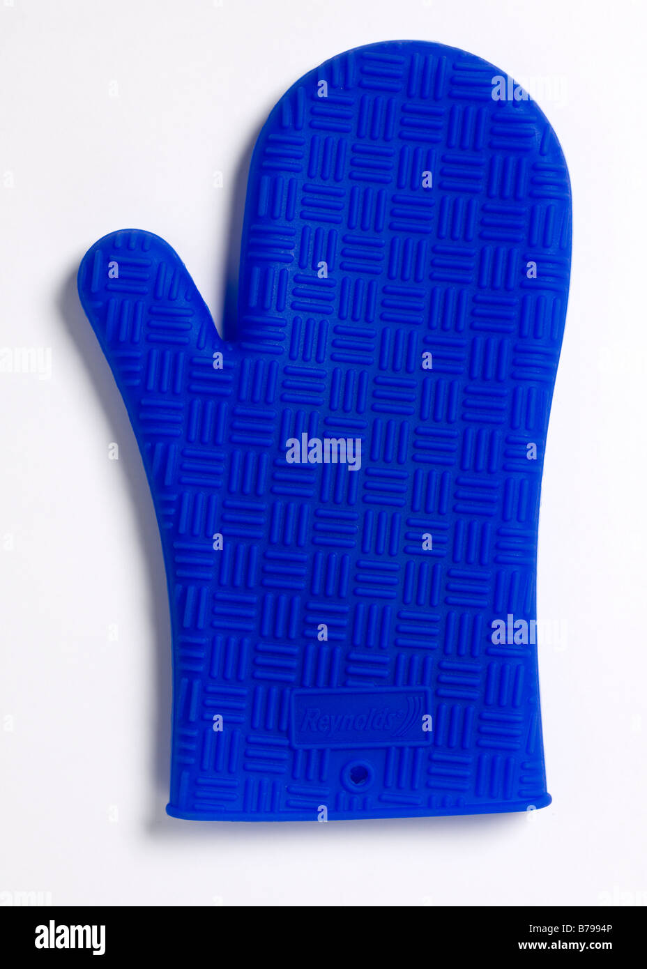 Blue oven mitt Stock Photo